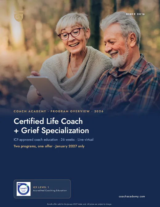 Certified Life Coach + Grief Specialization program overview cover